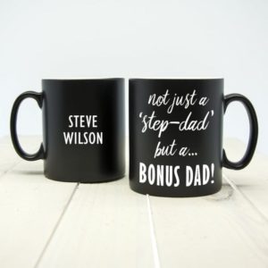 Bonus Dad Black Matte Mug
