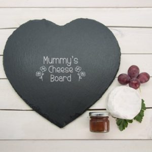 Cute Children's Handwriting Heart Slate Cheese Board