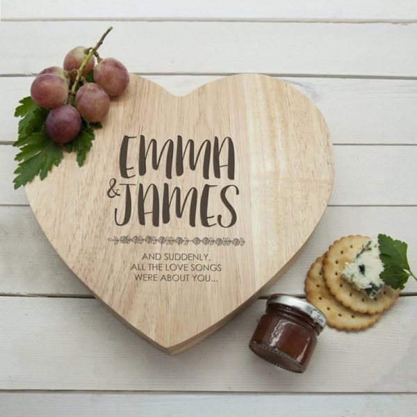 Engraved All About You Heart Cheese Board