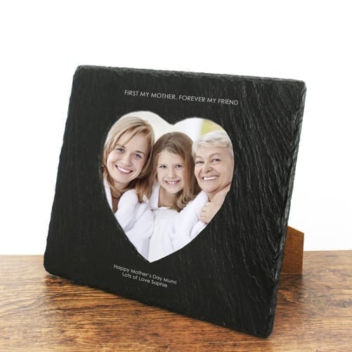 First My Mother Forever My Friend Heart Slate Photoframe