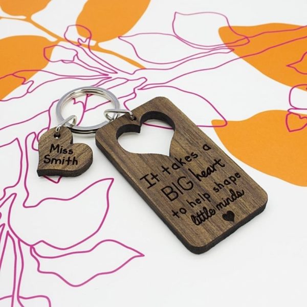 It Takes A Big Heart To Shape Little Minds Personalised Teachers Keyring