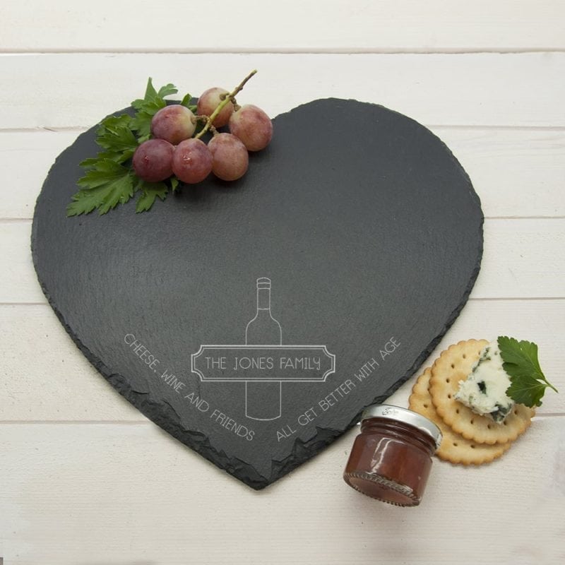 Our Family Heart Slate Cheese Board