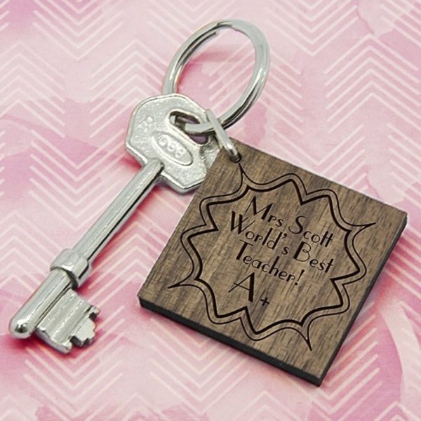Personalised A+ Teacher Square Keyring