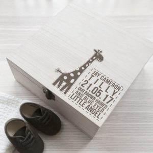 Personalised Baby Giraffe Keepsake Box