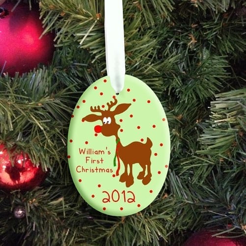 Personalised Baby Reindeer First Christmas Decoration
