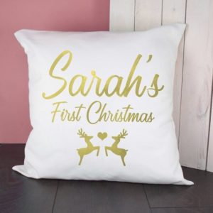 Personalised Baby's First Christmas Cushion Cover