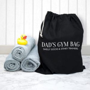 Personalised Cotton Black Gym Bag