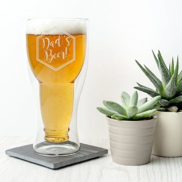 Personalised Bottoms Up Beer Glass