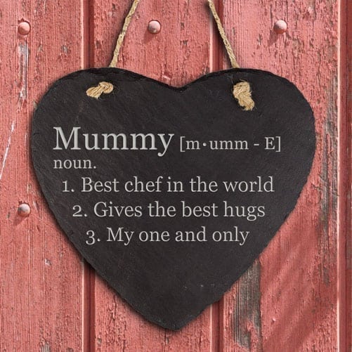 Personalised Definition of Mummy Heart Hanging Slate Keepsake