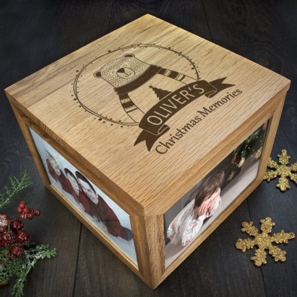 Personalised Engraved Polar Bear Christmas Memory Box