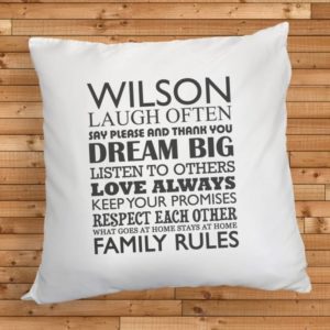 Personalised Family Rules Cushion Cover