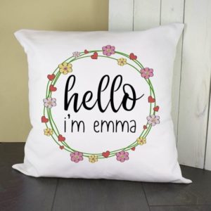 Personalised Floral Frame Cushion Cover