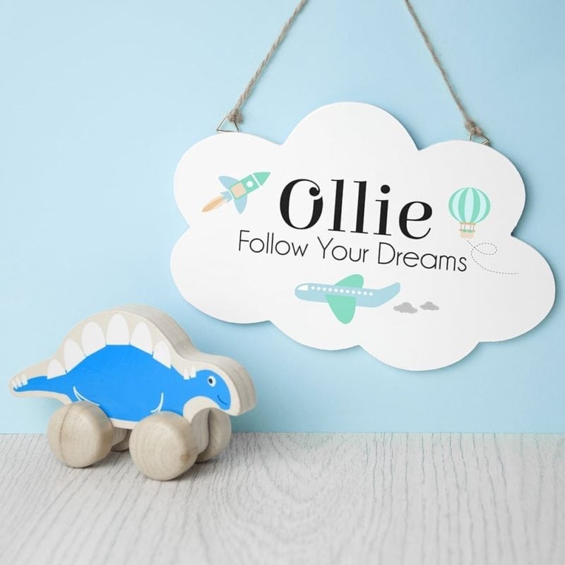 Personalised Follow Your Dreams Cloud Wall Hanging