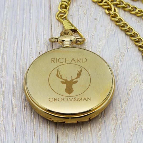 Personalised Groomsman Stag Pocket Watch