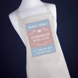 Personalised Homemade With Love Apron - Blueberry Blue