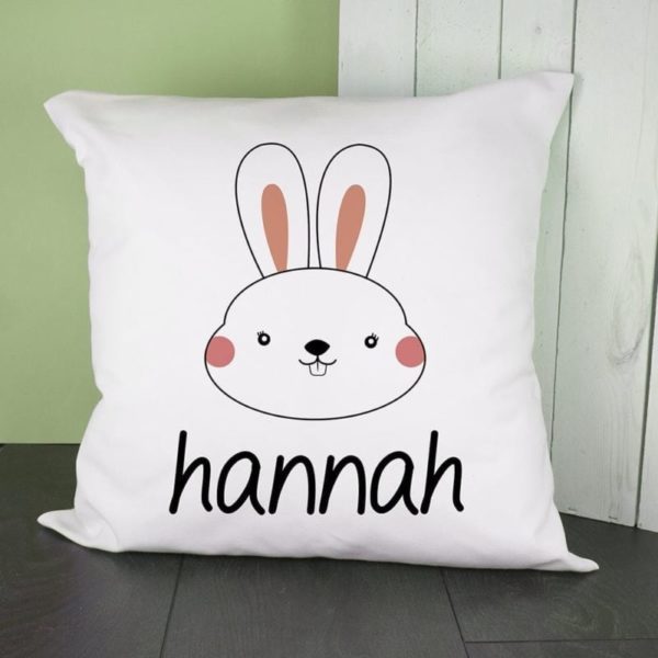Personalised Little Bunny Face Cushion Cover