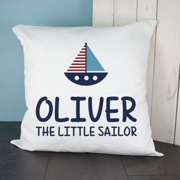 Personalised Little Sailor Cushion Cover