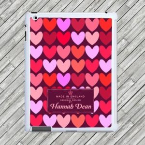 Personalised Purple Love Hearts Tablet and iPad Case
