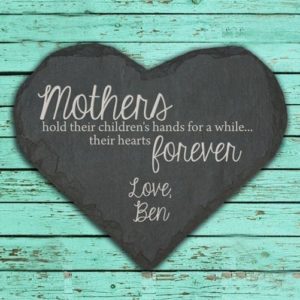 Personalised Mothers Holds Hands and Hearts Slate Keepsake
