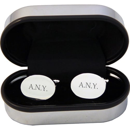 Personalised Oval Silver Plated Cufflinks