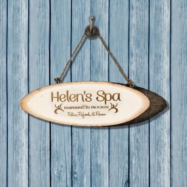 Personalised Relaxing Spa Wooden Sign