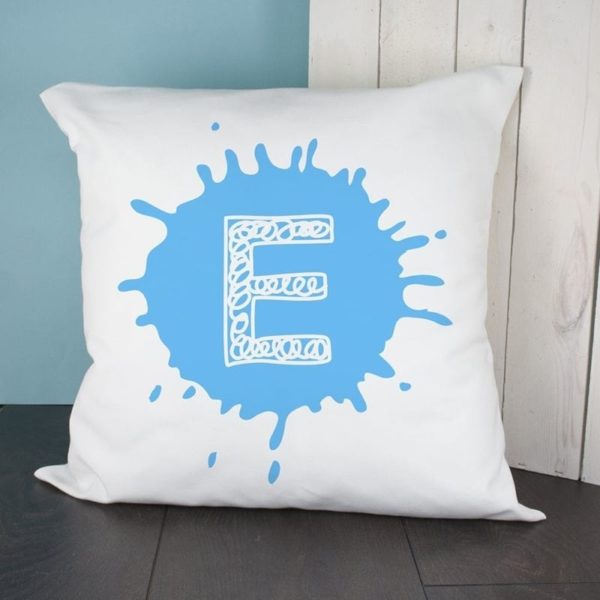 Personalised Splatter Initial Cushion Cover