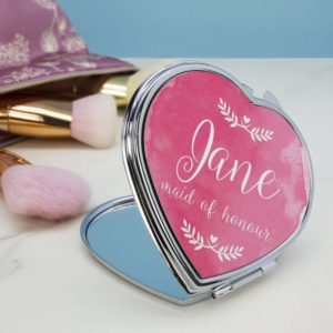 Personalised Wedding-Glam Compact Mirrors - Heart