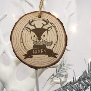 Personalised Woodland Reindeer Christmas Tree Decoration