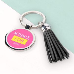 Actually I Can Tassle Keyring