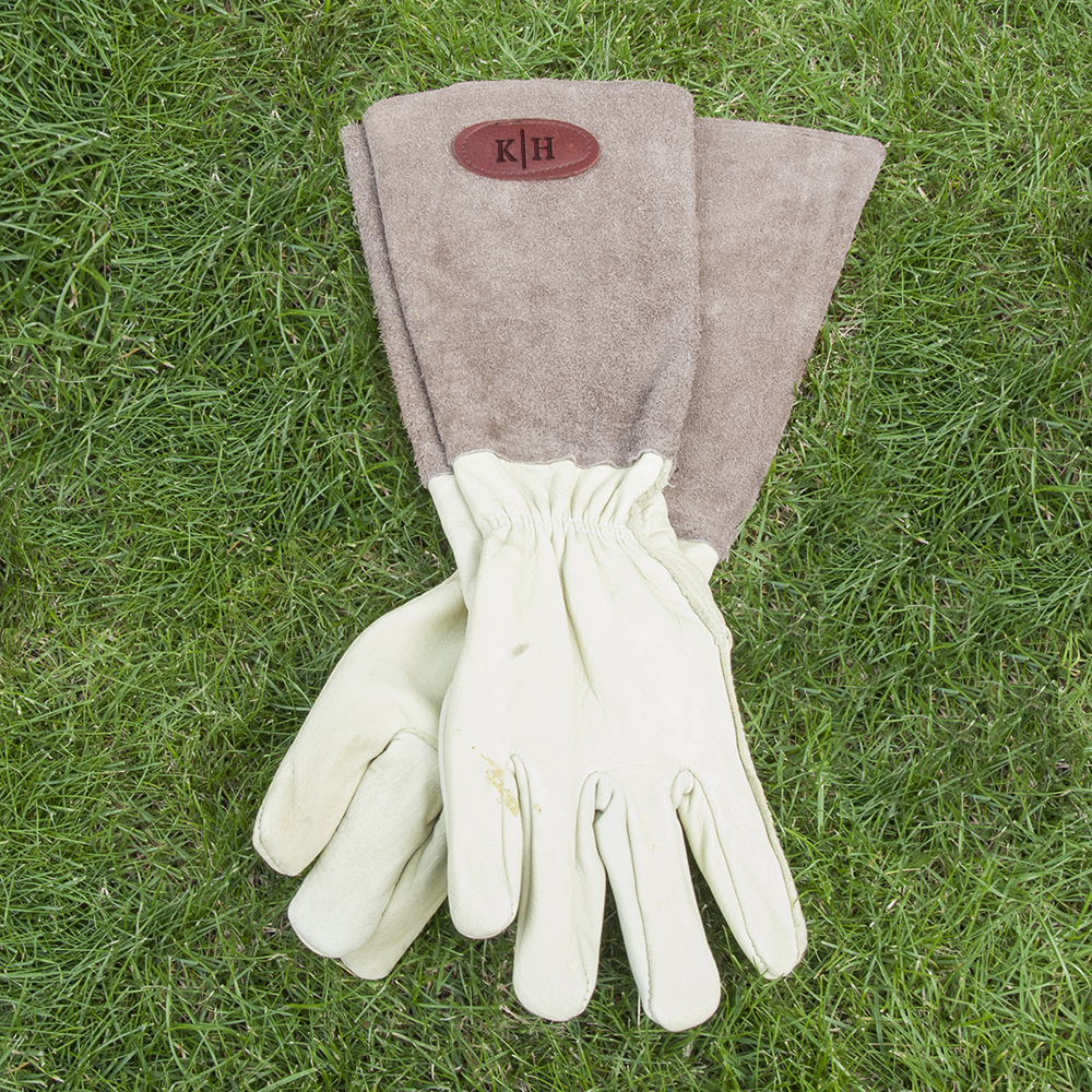 Brown Leather Gardening Gloves