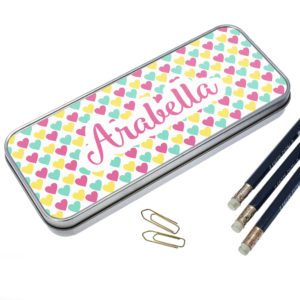 Colourful Heart Pattern Pencil Case