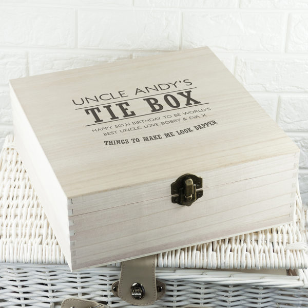 Dashing Gentleman's Tie & Accessory Wooden Box