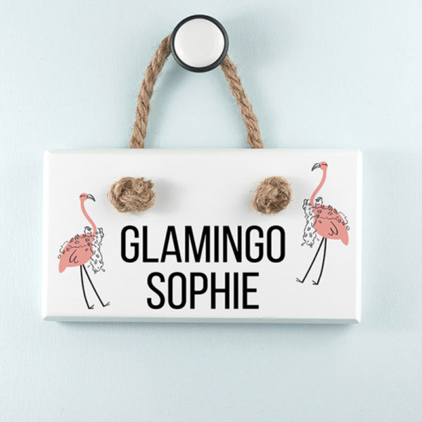 Glamingo White Hanging Sign