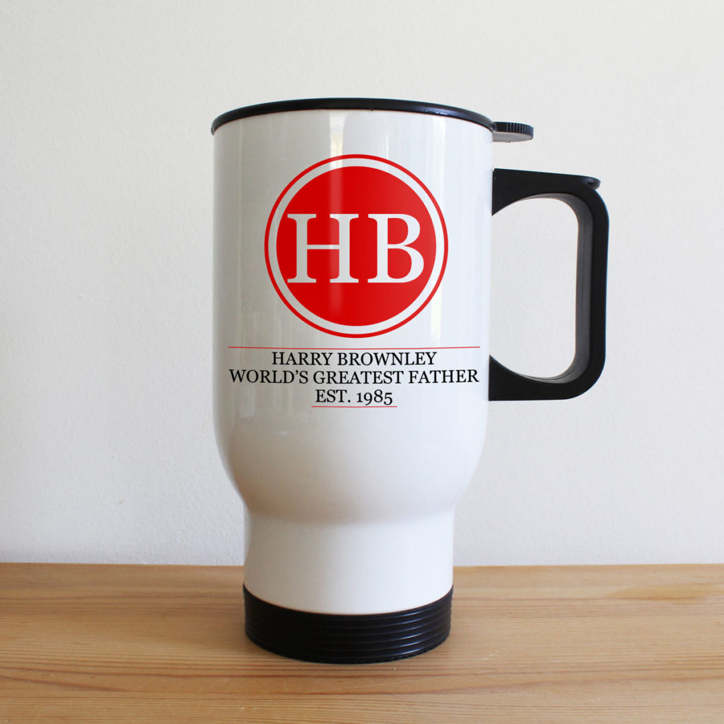 Initials Monogram White Travel Mug Initials Monogram White Travel Mug