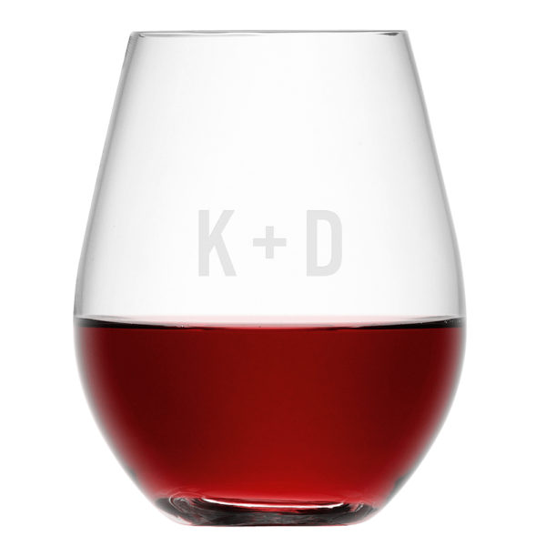 LSA Monogrammed Stemless Red Wine Glass