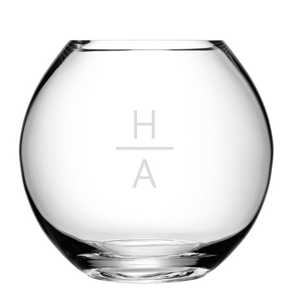 LSA Monogrammed Round Vase
