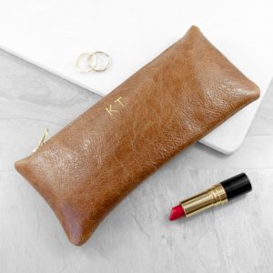 Luxury Slimline Leather Clutch in Tan