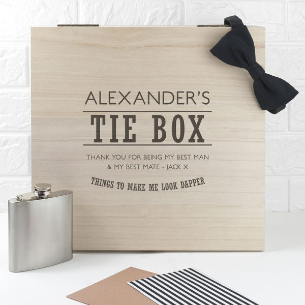 Dashing Gentleman's Tie & Accessory Wooden Box