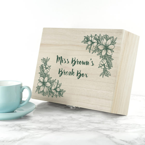 Personalised Teacher's Tea Break Box Floral Design