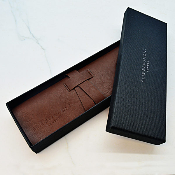 Modern - Vintage Personalised Leather Watch in Black