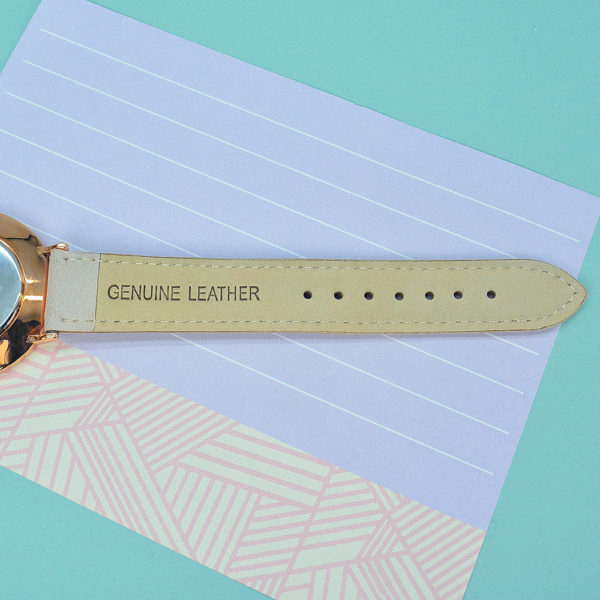 Modern - Vintage Personalised Leather Watch in Stone