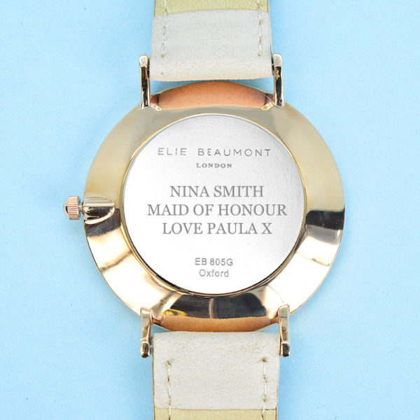 Modern - Vintage Personalised Leather Watch in Stone