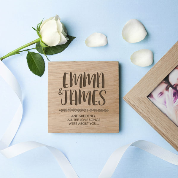 Personalised All About You Oak Photo Cube