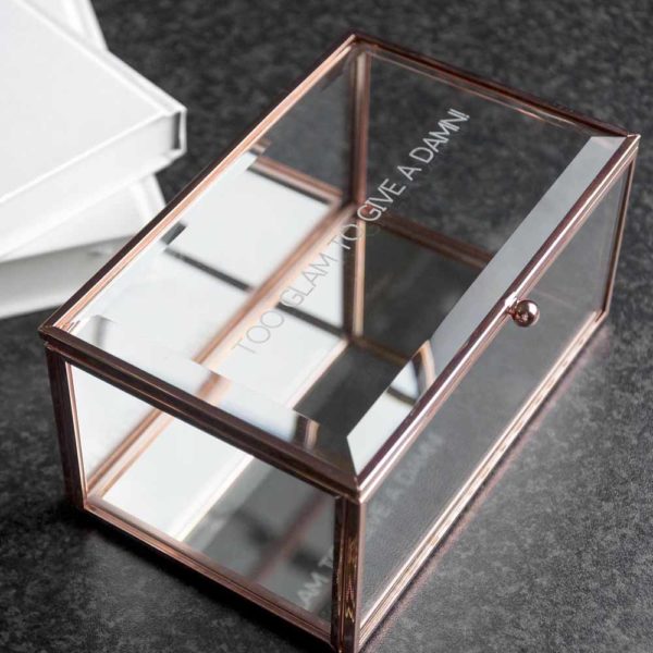Personalised Rose Gold Glass Jewellery Box