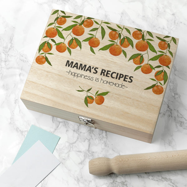 Personalised Orange Grove Recipe Box