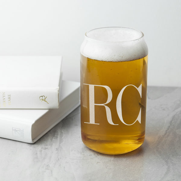 Monogrammed Can Glass
