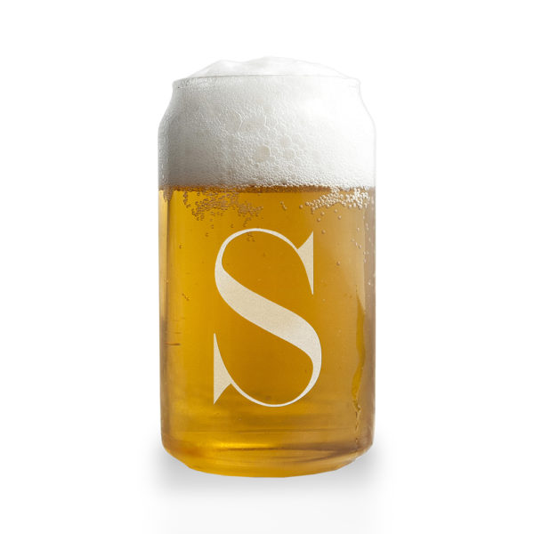 Monogrammed Can Glass