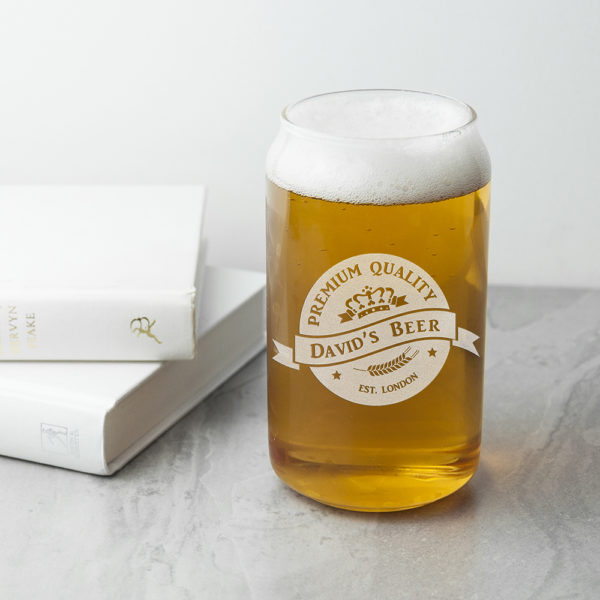 Personalised Premium Quality Beer Can Glass