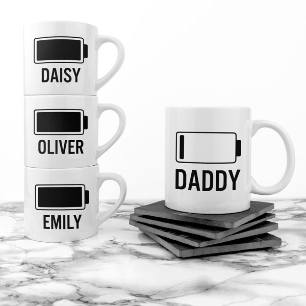 Personalised Daddy & Me Low Battery Mugs