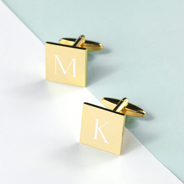 Personalised Square Gold Plated Cufflinks